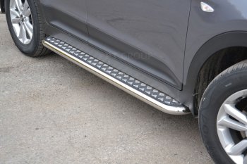 24 499 р. Порожки для ног из трубы Ø51 с алюминиевой площадкой Petroil Tuning  Hyundai Creta  GS (2015-2021) дорестайлинг, рестайлинг (Нержавеющая полированная сталь)  с доставкой в г. Керчь. Увеличить фотографию 3