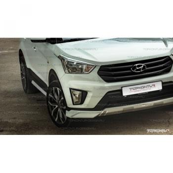 8 599 р. Накладка переднего бампера TopKontur Design Hyundai Creta GS рестайлинг (2019-2021) (Неокрашенная)  с доставкой в г. Керчь. Увеличить фотографию 2