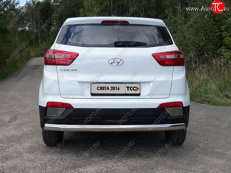 18 999 р. Защита заднего бампера (овальная) ТСС (нержавейка d75х42 мм) Hyundai Creta GS дорестайлинг (2015-2019)  с доставкой в г. Керчь