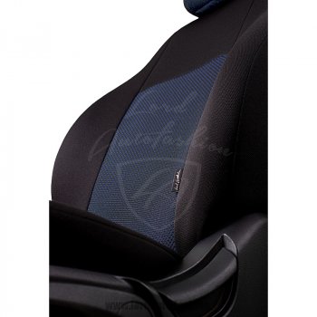 5 999 р. Чехлы для сидений Lord Autofashion Дублин (жаккард, спинка 60/40, 2 Г-образных подголовника) Hyundai Creta GS дорестайлинг (2015-2019) (Черный, вставка Ёж Синий)  с доставкой в г. Керчь. Увеличить фотографию 3