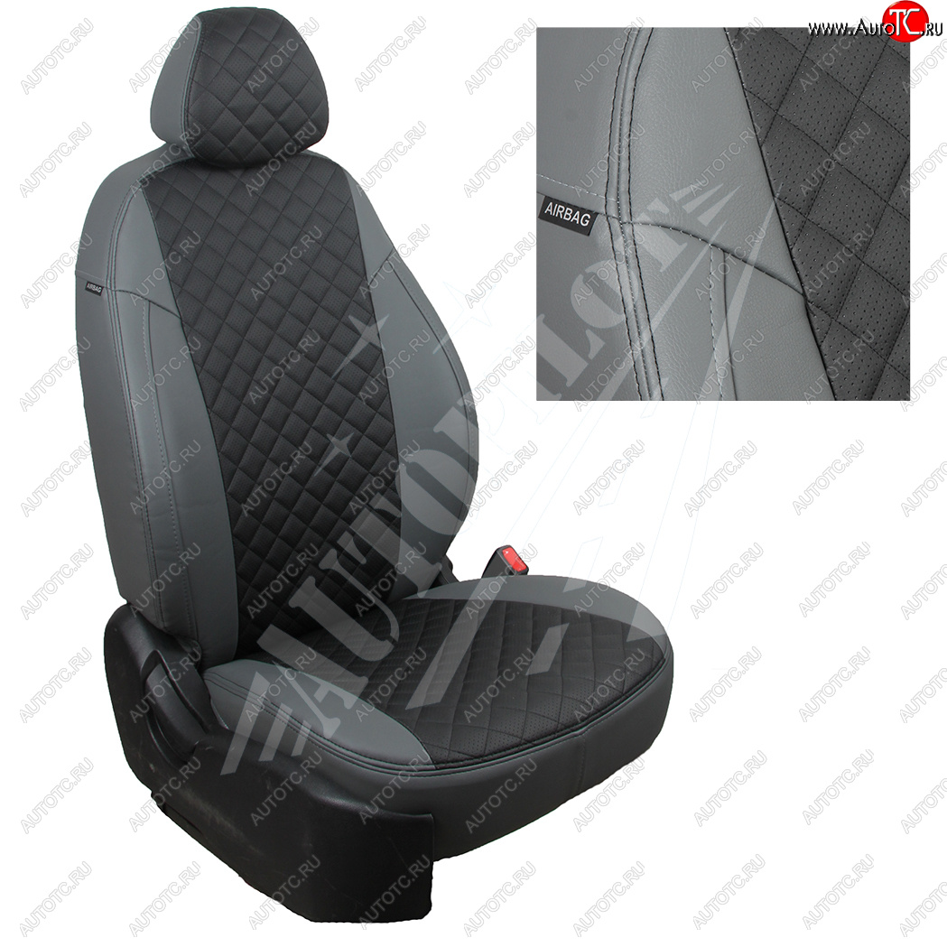8 749 р. Чехлы сидений AUTOPILOT Экокожа Ромб (60/40) Hyundai Creta GS (2015-2021) дорестайлинг, рестайлинг (Серый + Черный) с доставкой в г. Керчь Увеличить фотографию 1 8 749 р. Чехлы сидений AUTOPILOT Экокожа Ромб (60/40) Hyundai Creta GS (2015-2021) дорестайлинг, рестайлинг (Серый + Черный) с доставкой в г. Керчь