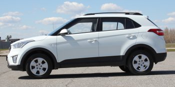 8 649 р. Комплект рейлингов АПС  Hyundai Creta  GS (2015-2021) дорестайлинг, рестайлинг (Серебристые без поперечин )  с доставкой в г. Керчь. Увеличить фотографию 8