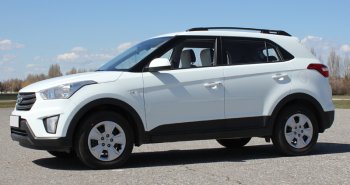 8 649 р. Комплект рейлингов АПС  Hyundai Creta  GS (2015-2021) дорестайлинг, рестайлинг (Черные, без поперечин)  с доставкой в г. Керчь. Увеличить фотографию 9