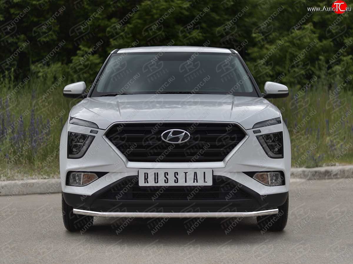 13 399 р. Защита переднего бампера (Ø42 мм, нержавейка) SLITKOFF Hyundai Creta SU (2020-2022)  с доставкой в г. Керчь