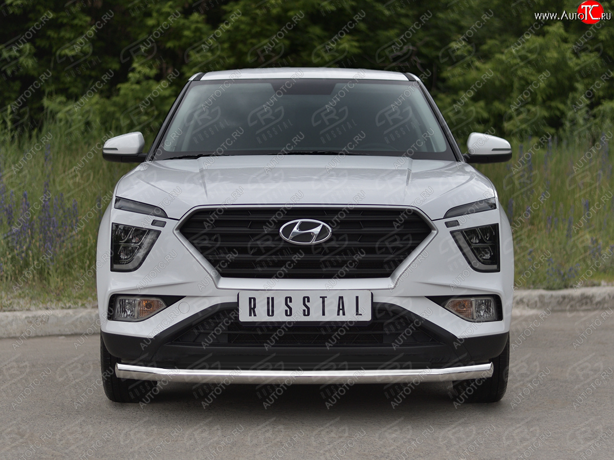 14 549 р. Защита переднего бампера (Ø63 мм, нержавейка) SLITKOFF Hyundai Creta SU (2020-2022)  с доставкой в г. Керчь