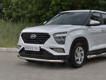 14 549 р. Защита переднего бампера (Ø63 мм, нержавейка) SLITKOFF Hyundai Creta SU (2020-2022)  с доставкой в г. Керчь. Увеличить фотографию 2