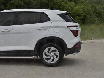 13 399 р. Защита заднего бампера (Ø42 мм, нержавейка) SLITKOFF  Hyundai Creta  SU (2020-2022) (полированная нержавейка)  с доставкой в г. Керчь. Увеличить фотографию 3