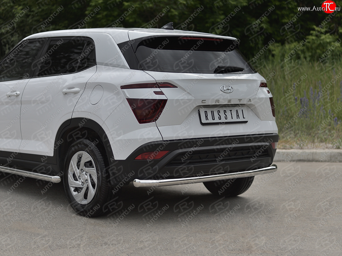 14 549 р. Защита заднего бампера (Ø63 мм, нержавейка) SLITKOFF  Hyundai Creta  SU (2020-2022)  с доставкой в г. Керчь