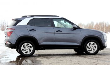 8 649 р. Комплект рейлингов АПС  Hyundai Creta  SU (2020-2022) (Черные, без поперечин)  с доставкой в г. Керчь. Увеличить фотографию 6