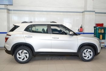 7 969 р. Рейлинги Petroil Tuning  Hyundai Creta  SU (2020-2022) (Серебристый муар)  с доставкой в г. Керчь. Увеличить фотографию 4
