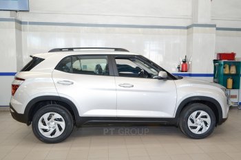 7 969 р. Рейлинги Petroil Tuning  Hyundai Creta  SU (2020-2022) (Черный муар)  с доставкой в г. Керчь. Увеличить фотографию 5