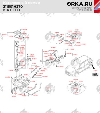 13 999 р. Бак топливный BAKPLAST (53 л., пластиковый)  Hyundai Elantra ( HD,  MD,  AD) (2006-2019), Hyundai I30 ( FD,  2 GD) (2007-2017), KIA Ceed ( 1 ED,  2 JD) (2006-2018)  с доставкой в г. Керчь. Увеличить фотографию 2