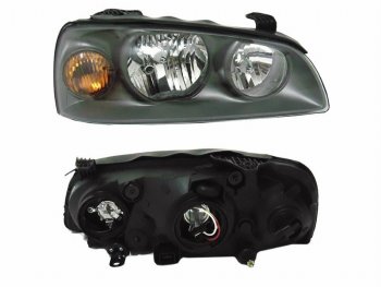 Правая передняя фара SAT (черная) Hyundai Elantra  XD2 (2003-2010) рестайлинг седан