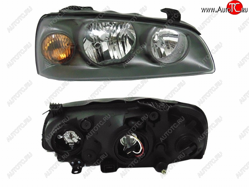2 579 р. Правая передняя фара SAT (черная)  Hyundai Elantra  XD2 (2003-2010) рестайлинг седан  с доставкой в г. Керчь