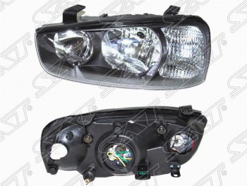 Фара левая передняя SAT Hyundai Elantra  XD (2000-2003) седан дорестайлинг (черная)