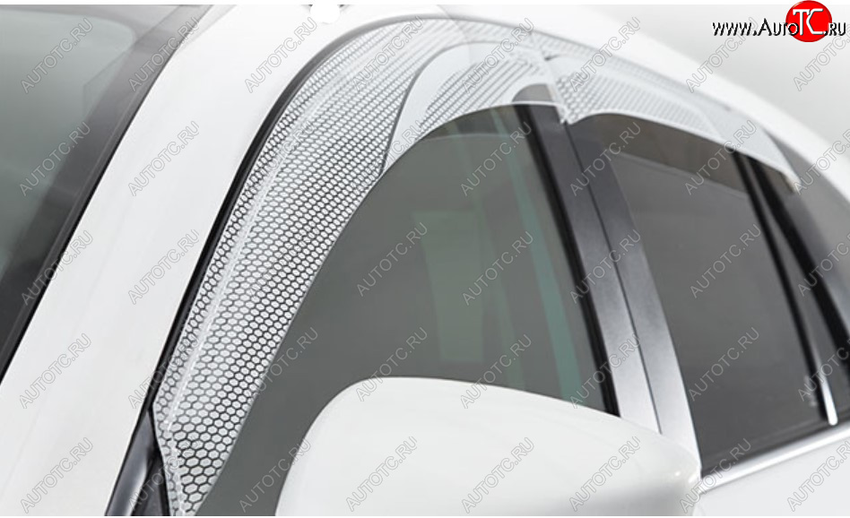 2 159 р. Дефлектора окон CA-Plastic  Hyundai Elantra  CN7 (2020-2023) (Серия Art белая)  с доставкой в г. Керчь