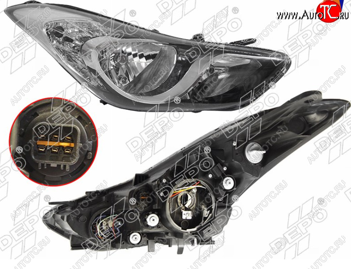 4 999 р. Правая передняя фара DEPO (под корректор) Hyundai Elantra MD дорестайлинг (2010-2013)  с доставкой в г. Керчь