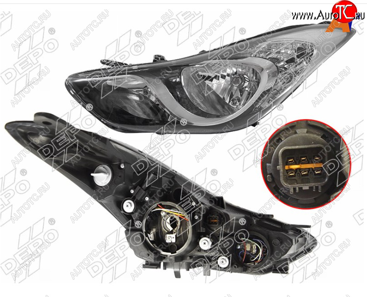 4 999 р. Левая передняя фара DEPO (под корректор)  Hyundai Elantra  MD (2010-2013) дорестайлинг  с доставкой в г. Керчь