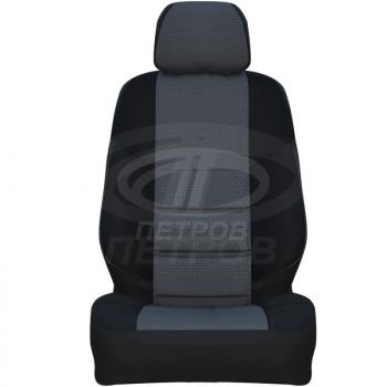 3 999 р. Чехлы ПЕТРОВ А10 (экокожа/жаккард, сплошная спинка)  Hyundai Getz  TB (2002-2005) хэтчбэк 5 дв. дорестайлинг (черный)  с доставкой в г. Керчь. Увеличить фотографию 2