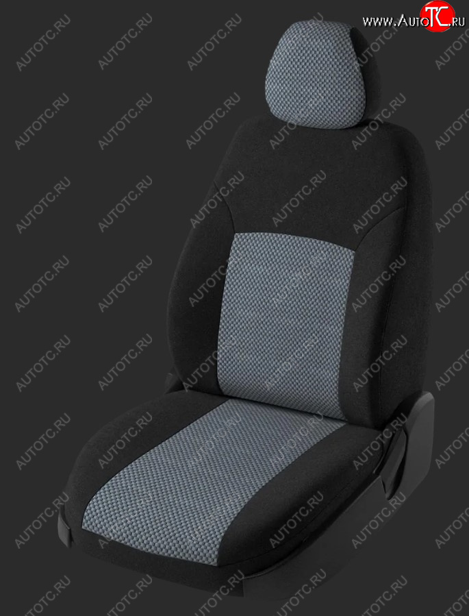 5 899 р. Чехлы для сидений Lord Autofashion Дублин (жаккард, спинка 40/60, 3 Г-образных подголовника) Hyundai Getz TB хэтчбэк 5 дв. рестайлинг (2005-2010) (Черный, Стежок Серый)  с доставкой в г. Керчь