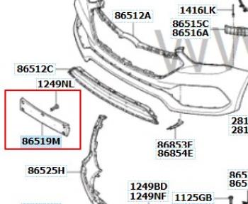 6 999 р. Подиум гос.номера HYUNDAI/KIA/MOBIS Hyundai Santa Fe DM рестайлинг (2015-2019)  с доставкой в г. Керчь. Увеличить фотографию 2