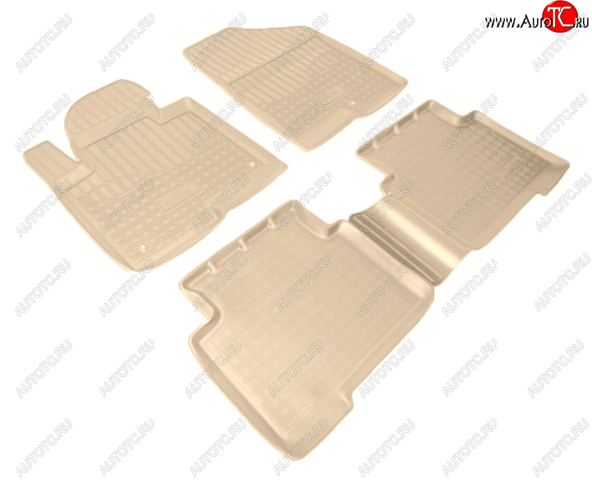 3 479 р. Коврики салона Norplast Unidec (5 мест)  Hyundai Santa Fe  DM (2012-2019) дорестайлинг, рестайлинг (Цвет: бежевый)  с доставкой в г. Керчь
