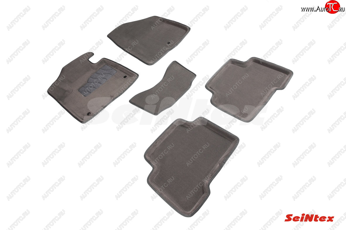7 649 р. Текстильные коврики в салон SEINTEX 3D серые  Hyundai Santa Fe  DM (2012-2019) дорестайлинг, рестайлинг  с доставкой в г. Керчь