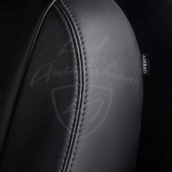 9 449 р. Чехлы для сидений Lord Autofashion Турин Ромб (экокожа) Hyundai Santa Fe DM дорестайлинг (2012-2016) (Черный, вставка черная, строчка черная)  с доставкой в г. Керчь. Увеличить фотографию 2