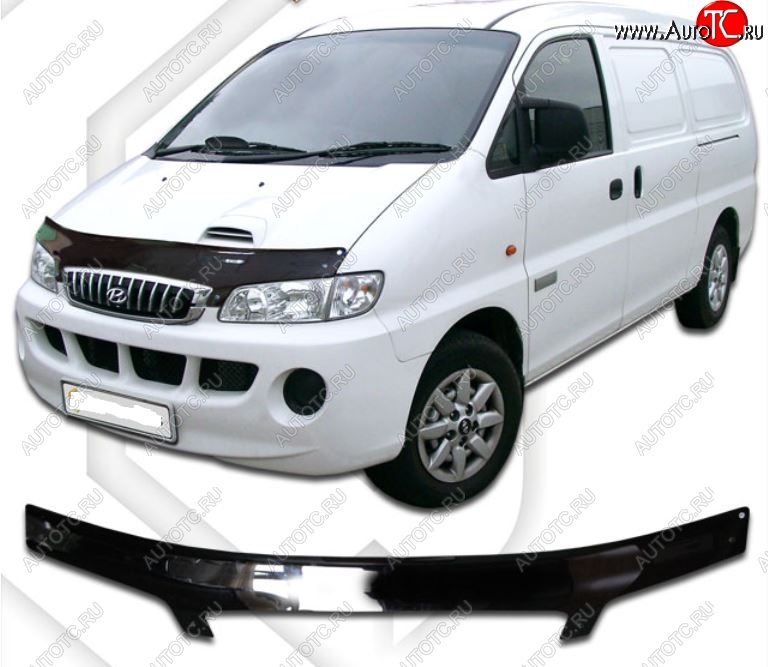 3 199 р. Дефлектор капота CA-Plastic Hyundai Starex/H1 A1 дорестайлинг (1997-2004) (Classic черный, Без надписи)  с доставкой в г. Керчь