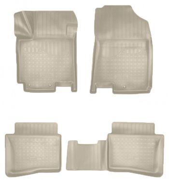 Коврики салонные Noplast (3D) Hyundai i20  GB (2014-2020) хэтчбэк 5 дв. дорестайлинг, хэтчбэк 5 дв. рестайлинг (Бежевые)