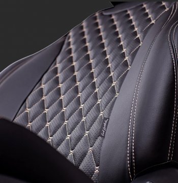 12 399 р. Чехлы для сидений Lord Autofashion Байрон (экокожа, спинка 40/60+подлокотник+ отдел. бок, 3 Г-образных подголовника) Hyundai I40 1 VF дорестайлинг седан (2011-2015) (Черный, вставка черная, строчка бежевая)  с доставкой в г. Керчь. Увеличить фотографию 2