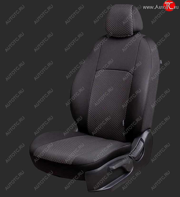 4 999 р. Чехлы для сидений Lord Autofashion Дублин (жаккард, спинка 40/60+подлокотник+отд. бок, 3 Г-образных подголовника) Hyundai I40 1 VF дорестайлинг седан (2011-2015) (Черный, вставка Сеул серый)  с доставкой в г. Керчь