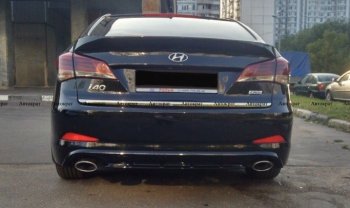 5 649 р. Юбка заднего бампера АВТОКРАТ Hyundai I40 1 VF дорестайлинг седан (2011-2015) (Неокрашенная)  с доставкой в г. Керчь. Увеличить фотографию 4