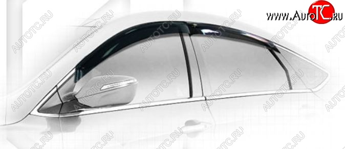 1 999 р. Дефлектор капота CA-Plastiс  Hyundai I40  1 VF (2011-2019) дорестайлинг седан, рестайлинг седан (Classic полупрозрачный, Без хром.молдинга)  с доставкой в г. Керчь