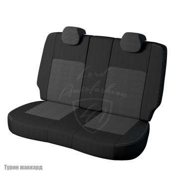 4 899 р. Чехлы для сидений Lord Autofashion Турин (жаккард) Hyundai I40 1 VF дорестайлинг седан (2011-2015) (Черный, вставка Тома серый)  с доставкой в г. Керчь. Увеличить фотографию 2