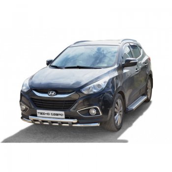 Порожки для ног Бумер (алюминий) Hyundai IX35  LM (2009-2018) дорестайлинг, рестайлинг