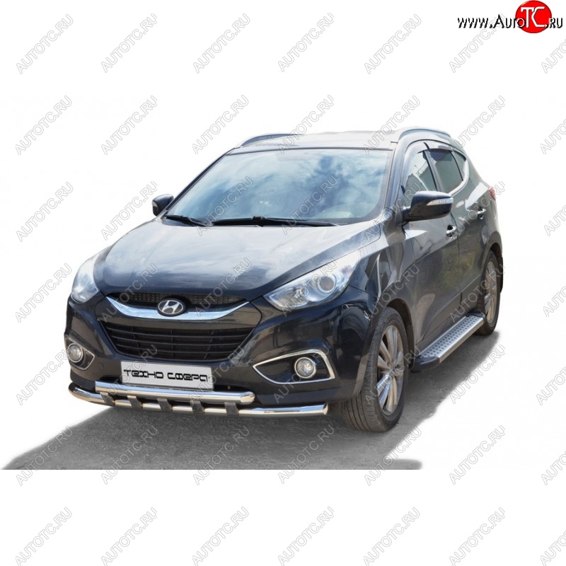21 999 р. Порожки для ног Бумер (алюминий)  Hyundai IX35  LM (2009-2018) дорестайлинг, рестайлинг  с доставкой в г. Керчь