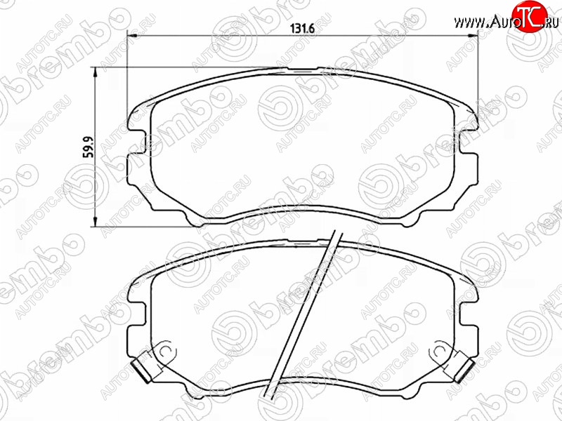 3 799 р. Комплект передних тормозных колодок BREMBO Hyundai Tucson LM (2010-2017)  с доставкой в г. Керчь