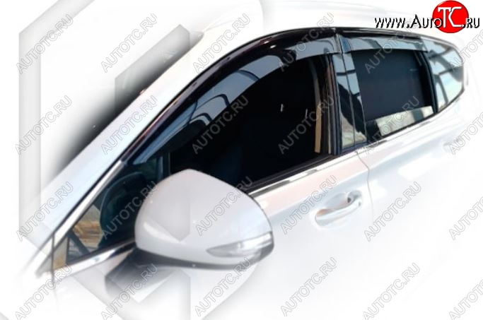 2 399 р. Дефлектора окон CA-Plastic Hyundai Santa Fe TM рестайлинг (2020-2022) (Classic полупрозрачный, Без хром.молдинга)  с доставкой в г. Керчь