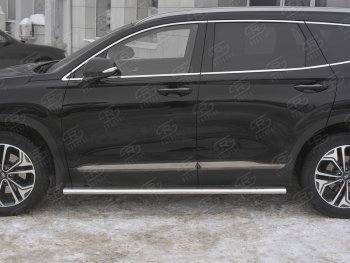 19 399 р. Пороги из трубы 120х60 овал с проступью Russtal Hyundai Santa Fe TM дорестайлинг (2018-2021)  с доставкой в г. Керчь. Увеличить фотографию 3