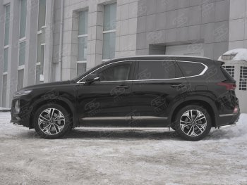 16 649 р. Пороги из труб 75х42 с проступью Russtal Hyundai Santa Fe TM рестайлинг (2020-2022)  с доставкой в г. Керчь. Увеличить фотографию 2