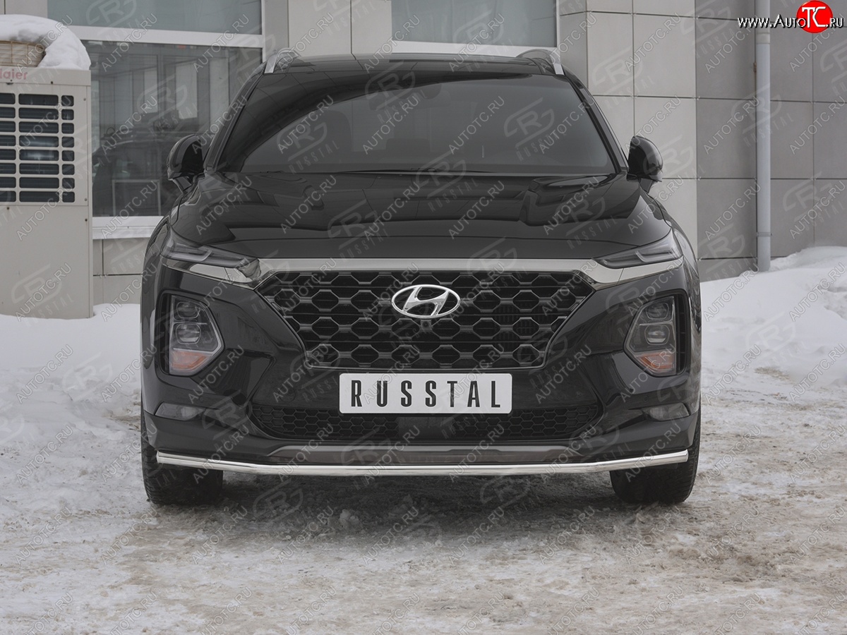 15 499 р. Защита переднего бампера (Ø42 мм, нержавейка) SLITKOFF Hyundai Santa Fe TM дорестайлинг (2018-2021)  с доставкой в г. Керчь