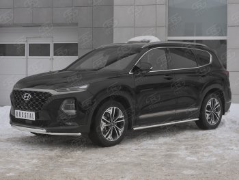 19 299 р. Защита переднего бампера из труб d42 SLITKOFF Hyundai Santa Fe TM дорестайлинг (2018-2021)  с доставкой в г. Керчь. Увеличить фотографию 4