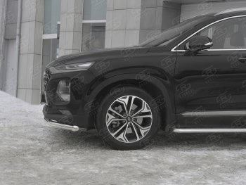 16 699 р. Защита переднего бампера (Ø63 мм, нержавейка) SLITKOFF Hyundai Santa Fe TM дорестайлинг (2018-2021)  с доставкой в г. Керчь. Увеличить фотографию 3