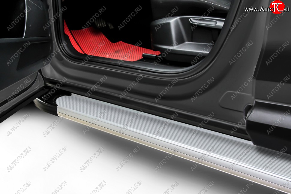 13 349 р. Порожки для ног Slitkoff Optima  Hyundai Santa Fe  CM (2006-2012) дорестайлинг, рестайлинг (Silver)  с доставкой в г. Керчь
