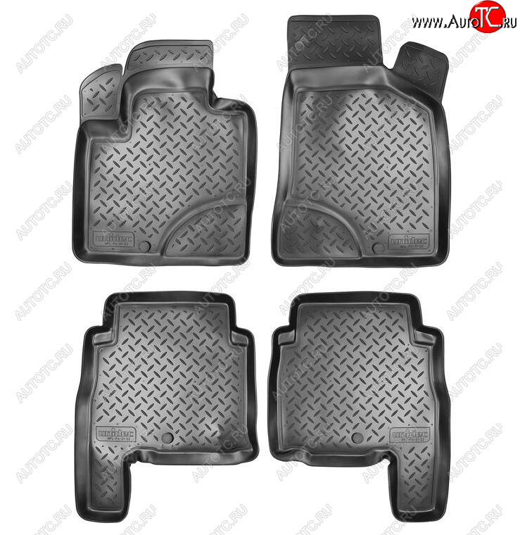 2 499 р. Комплект салонных ковриков Norplast Unidec Hyundai Santa Fe CM дорестайлинг (2006-2009) (Цвет: черный)  с доставкой в г. Керчь