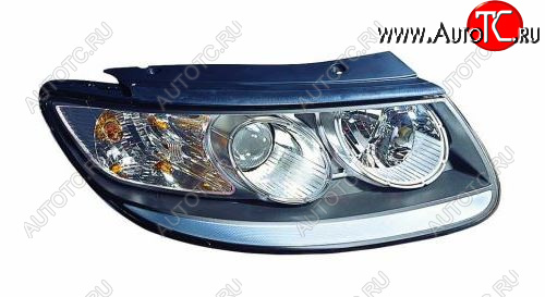 16 999 р. Левая передняя фара DEPO (+/-корректор, черная) Hyundai Santa Fe CM рестайлинг (2009-2012)  с доставкой в г. Керчь