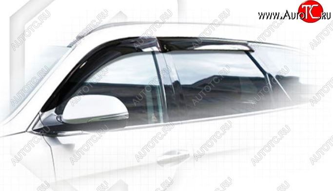 1 899 р. Дефлектора окон CA-Plastiс  Hyundai Santa Fe  DM (2012-2016) дорестайлинг (Classic полупрозрачный, Без хром.молдинга)  с доставкой в г. Керчь