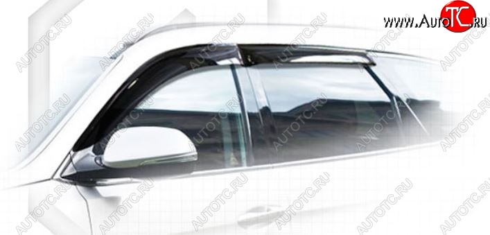 1 899 р. Дефлектора окон CA-Plastiс  Hyundai Grand Santa Fe  1 DM (2013-2016) дорестайлинг (Classic полупрозрачный, Без хром.молдинга)  с доставкой в г. Керчь