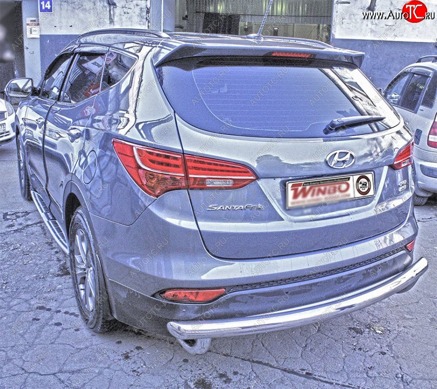 10 099 р. Защита заднего бампера WINBO (Ø60 мм, нержавейка)  Hyundai Santa Fe  DM (2012-2016) дорестайлинг  с доставкой в г. Керчь